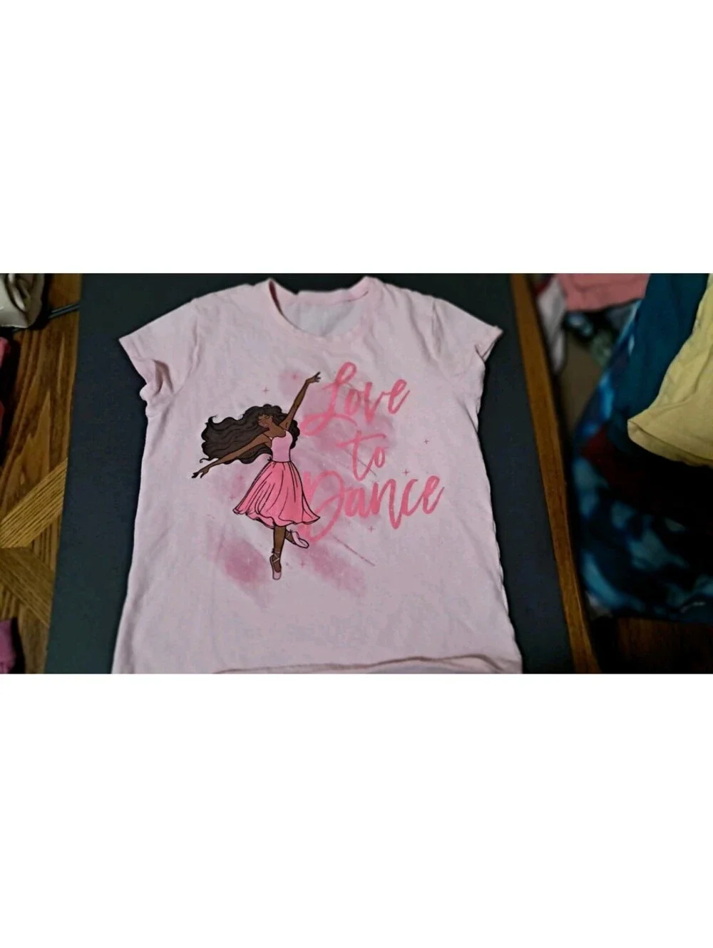 Place: girls Love To DANCE ballerina Teeshirt Size 7/8